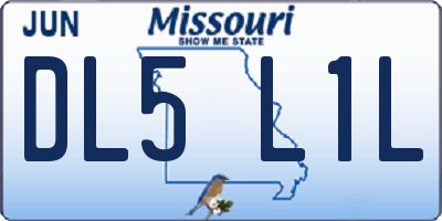 MO license plate DL5L1L