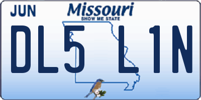 MO license plate DL5L1N