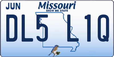 MO license plate DL5L1Q