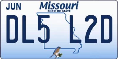 MO license plate DL5L2D