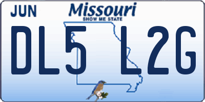 MO license plate DL5L2G