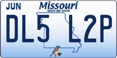MO license plate DL5L2P
