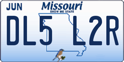 MO license plate DL5L2R