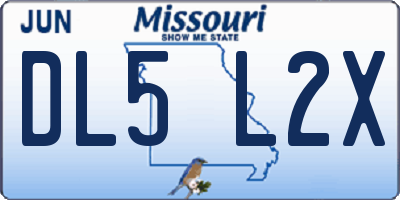 MO license plate DL5L2X