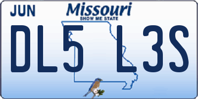 MO license plate DL5L3S