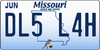 MO license plate DL5L4H