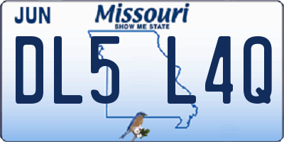 MO license plate DL5L4Q