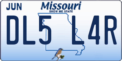 MO license plate DL5L4R