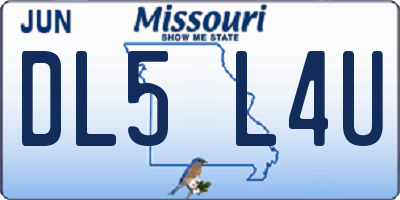MO license plate DL5L4U