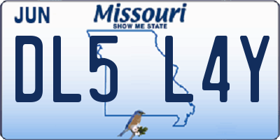 MO license plate DL5L4Y