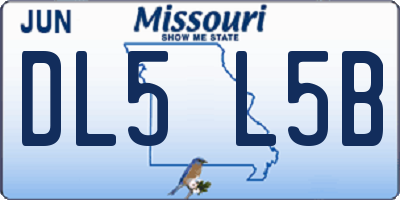 MO license plate DL5L5B