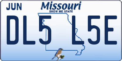 MO license plate DL5L5E