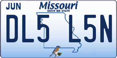 MO license plate DL5L5N