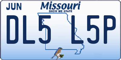 MO license plate DL5L5P