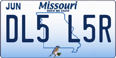 MO license plate DL5L5R