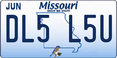 MO license plate DL5L5U