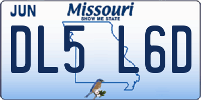 MO license plate DL5L6D
