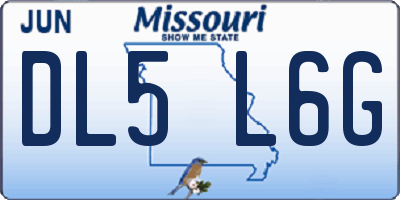 MO license plate DL5L6G
