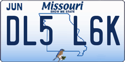 MO license plate DL5L6K