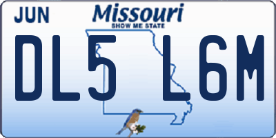 MO license plate DL5L6M