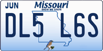 MO license plate DL5L6S