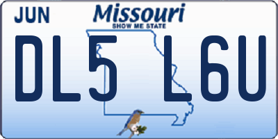 MO license plate DL5L6U
