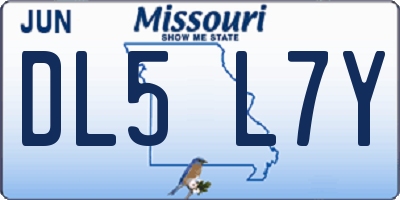 MO license plate DL5L7Y