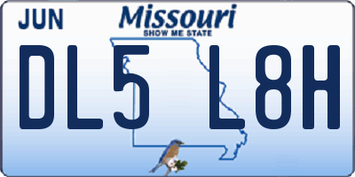 MO license plate DL5L8H