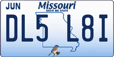 MO license plate DL5L8I