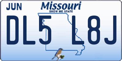 MO license plate DL5L8J