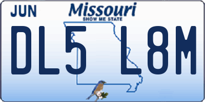 MO license plate DL5L8M