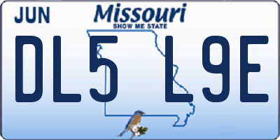 MO license plate DL5L9E