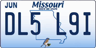 MO license plate DL5L9I