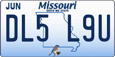 MO license plate DL5L9U