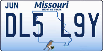 MO license plate DL5L9Y