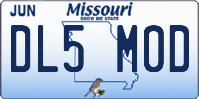 MO license plate DL5M0D