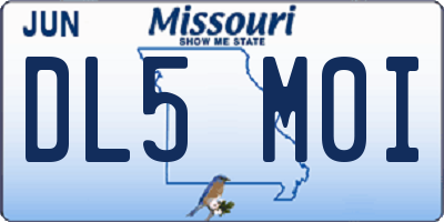 MO license plate DL5M0I