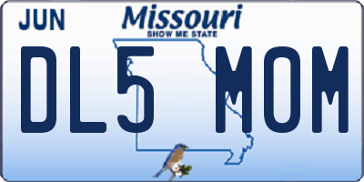 MO license plate DL5M0M