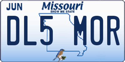 MO license plate DL5M0R
