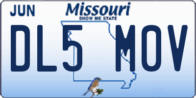 MO license plate DL5M0V