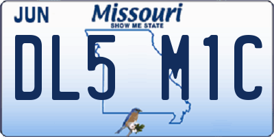 MO license plate DL5M1C