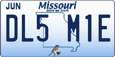 MO license plate DL5M1E
