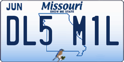 MO license plate DL5M1L