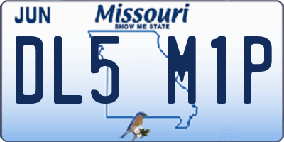 MO license plate DL5M1P