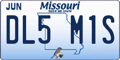 MO license plate DL5M1S