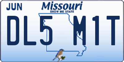 MO license plate DL5M1T
