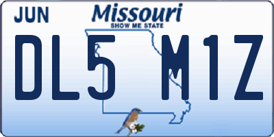 MO license plate DL5M1Z