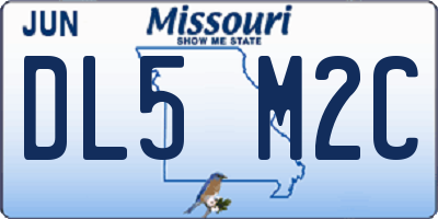 MO license plate DL5M2C