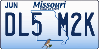 MO license plate DL5M2K
