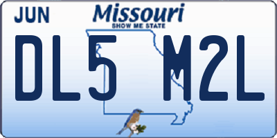 MO license plate DL5M2L